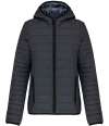 KB6111 Kariban Ladies Lightweight Hooded Padded Jacket marl dark grey colour image